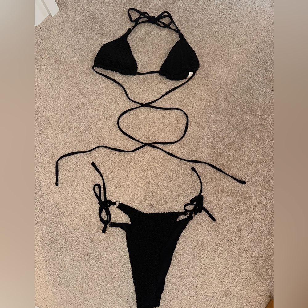 Amazon black string bikini